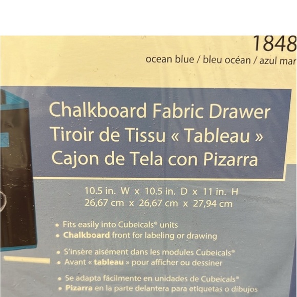 ClosetMaid Cubeicals Chalkboard Fabric Drawer in Ocean Blue. - Picture 6 of 8